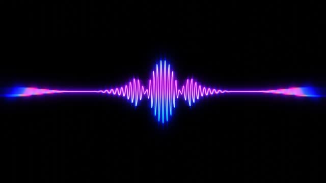 Audio Spectrum Waveform 3D Loop Animation on Black Background