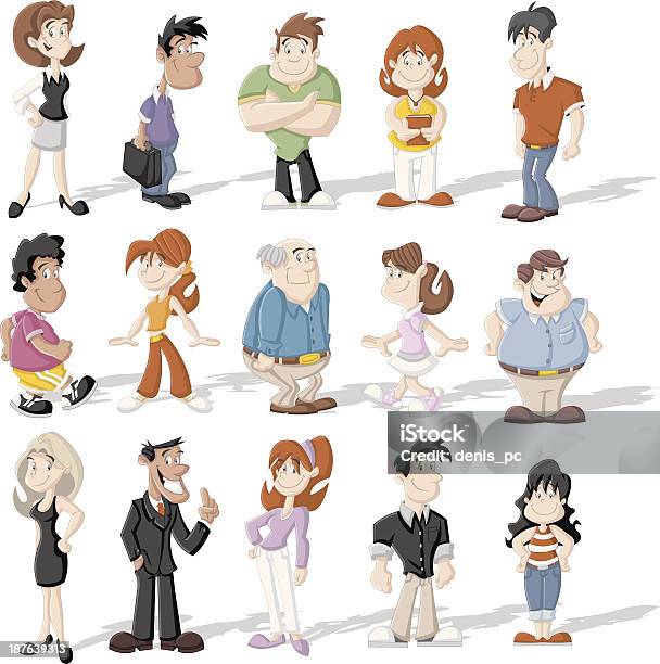 Cartoon People Stock Illustration - Download Image Now - Adult, Blond Hair,  Boys - iStock