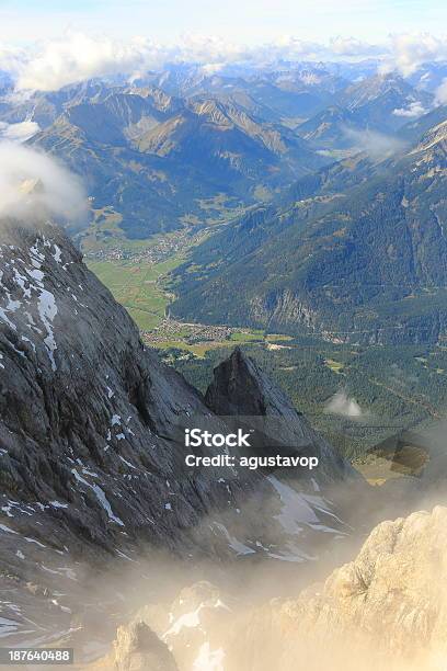 View Of Austrian Side From Zugspitze Mountain Stock Photo - Download Image Now - Austria, Bavaria, Cloud - Sky