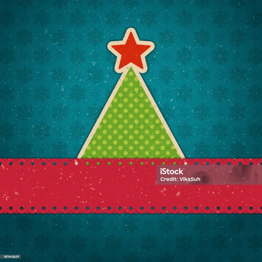 Árbol de Navidad fondo de vector applique. - arte vectorial de Etiqueta libre de derechos