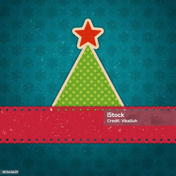 Ilustración de Árbol De Navidad Fondo De Vector Applique y más Vectores Libres de Derechos de Etiqueta - Etiqueta, Regalo de navidad, Adorno de navidad