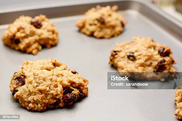 Freshly Baked Oatmeal Raisin Cookies Stock Photo - Download Image Now - Oatmeal, Raisin Cookie, Baked