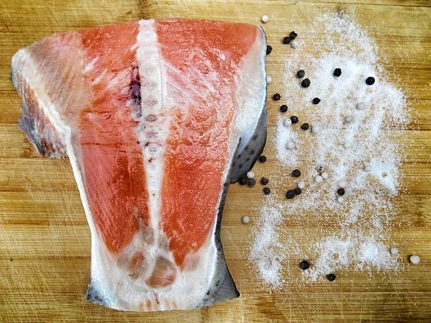Fresh salmon with spices