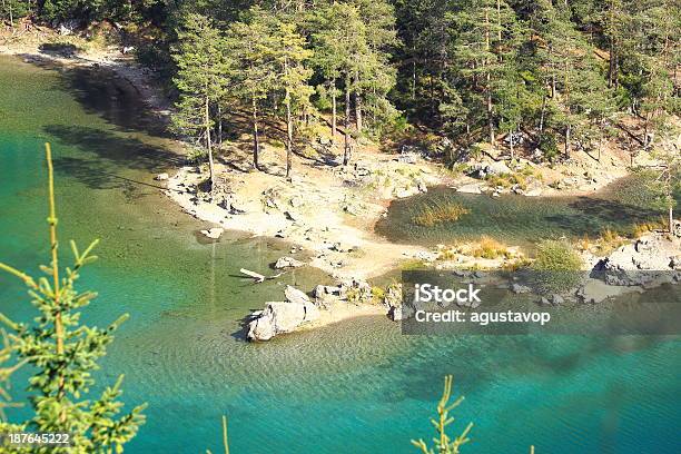 View Of A Quiet Corner In Eibsee Lake Stock Photo - Download Image Now - Bavaria, Beach, Blue