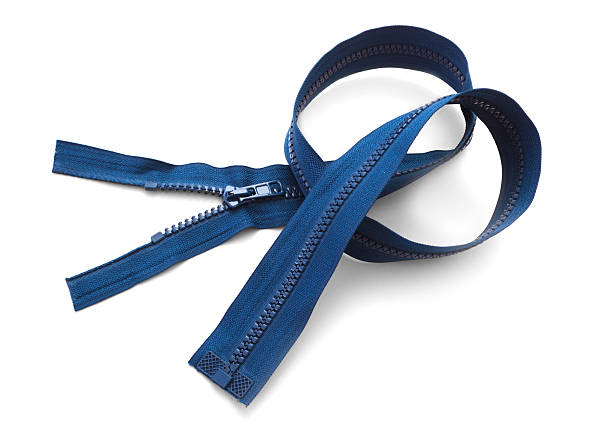 istock Blue zipper closeup isolated on white 187647013