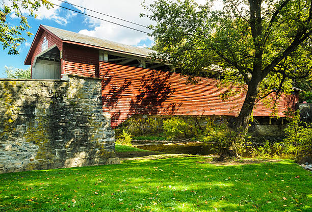 Guth's Bridge Guth's bridge (1858) was built over Jordan Creek in Allentown, Pennsylvania.  It is a 129 foot long single span truss bridge. allentown pennsylvania stock pictures, royalty-free photos & images