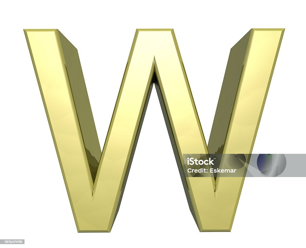 golden letter W Alphabet Stock Photo