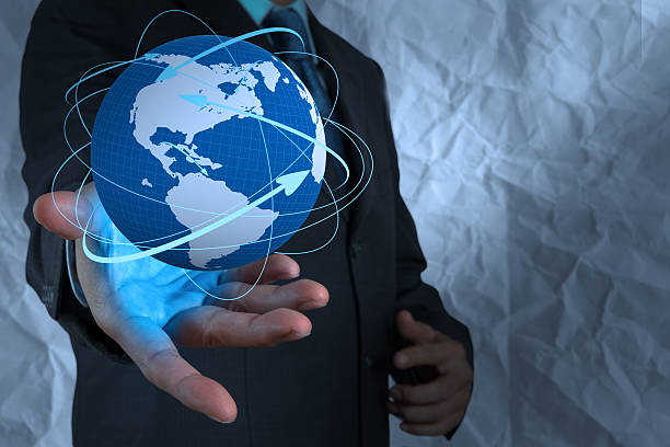 istock businessman  show social network structure with crumpled recycle 187647505