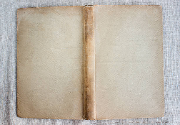 Capa do Livro antigo, manchado, com texturas. - fotografia de stock