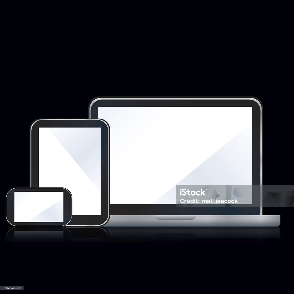 vector laptop tablet e Smartphone - Royalty-free Apresentação Digital Ilustração de stock