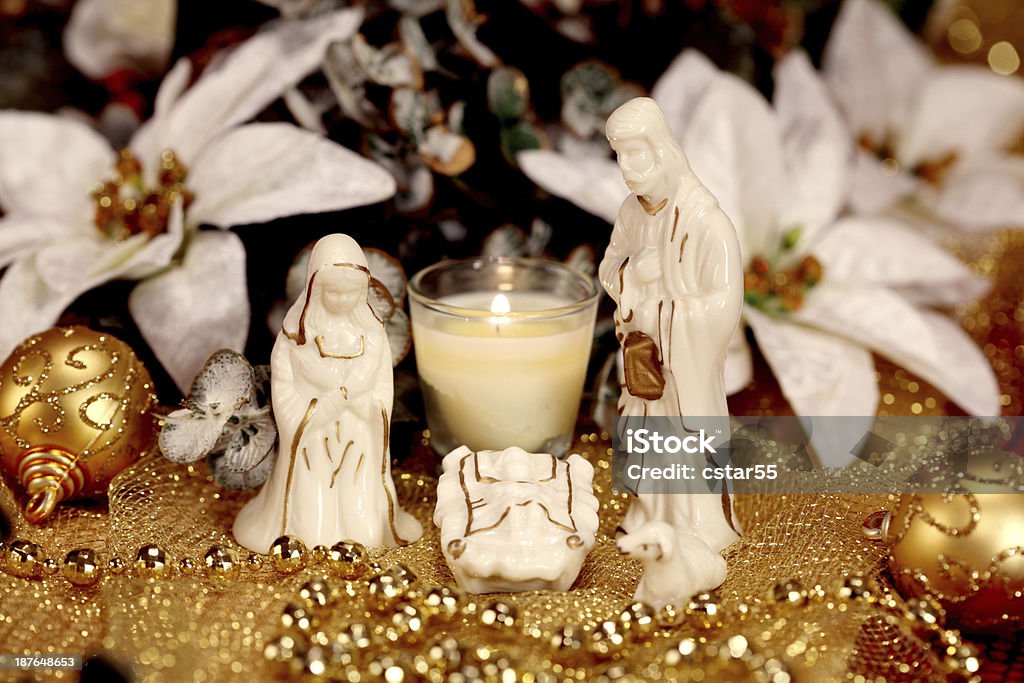 Natale Natività Gesù, Maria e Giuseppe - Foto stock royalty-free di Bambino