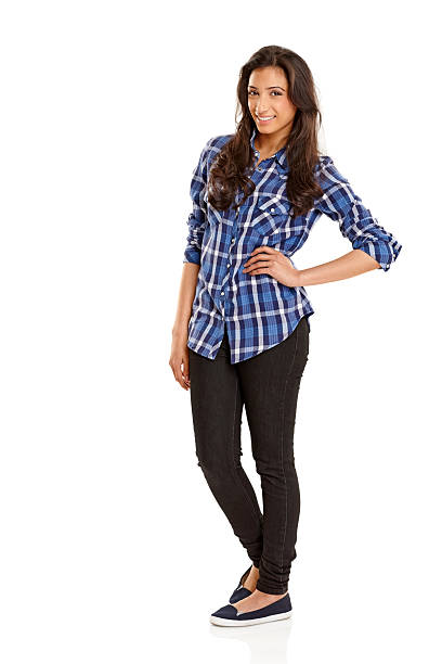 istock Pretty young woman posing on white 187648764