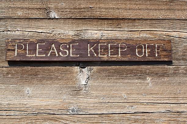 istock Background of wood with Keep off Sign 187648770