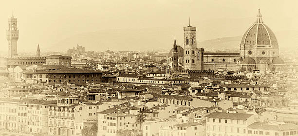 florence skyline.vintage efecto. - oltrarno fotografías e imágenes de stock