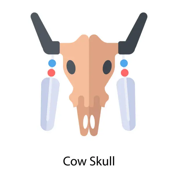 Vector illustration of Cow Skull