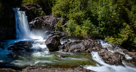 Waterfall at Alerce Andino National Park, Alerce Andino National Park, Los Lagos, Chile