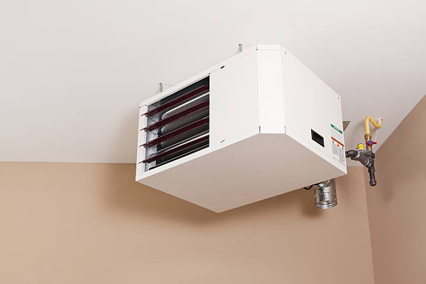 Forced Air Natural Gas Ceiling Mounted Garage Heater stock photo