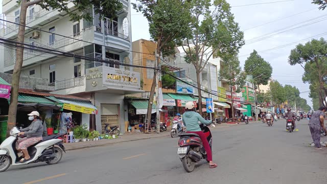 Street view in center of Can Tho city, Mekong Delta Vietnam.