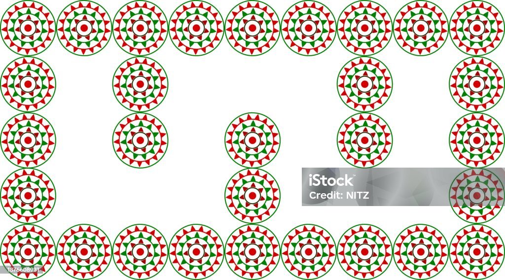 A Circular Pattern Design In The Shape Of A Rectangle With Half Filled ...