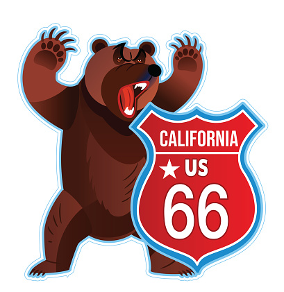 Vector California Route 66 Sing and Bear