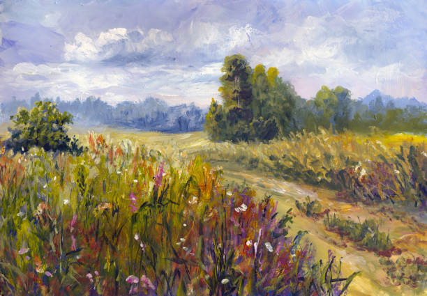 istock Summer landscape in the countryside sketch 1876620570