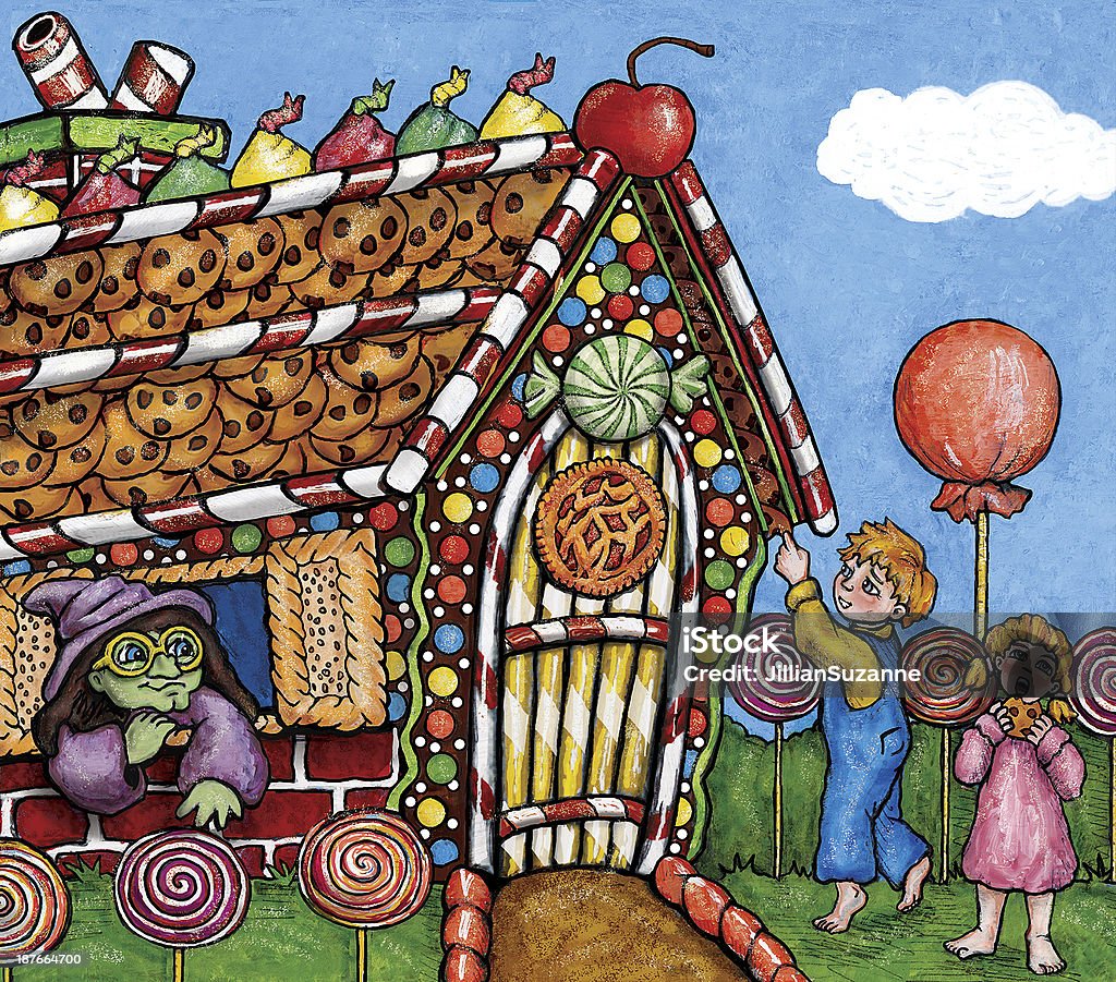 Hansel & Gretel - Illustration Hansel & Gretel - Illustration of the gingerbread house. Please see my other images like this at: http://www.istockphoto.com/search/lightbox/14048224#f166e76 Hänsel And Gretel stock illustration