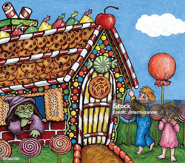 Hansel Gretel Illustration Stock Illustration - Download Image Now - Hänsel And Gretel, Chocolate, Cottage