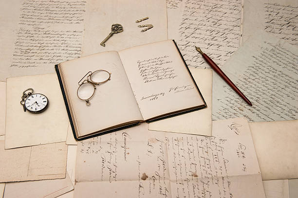 istock open book over old letters and postcards 187665029