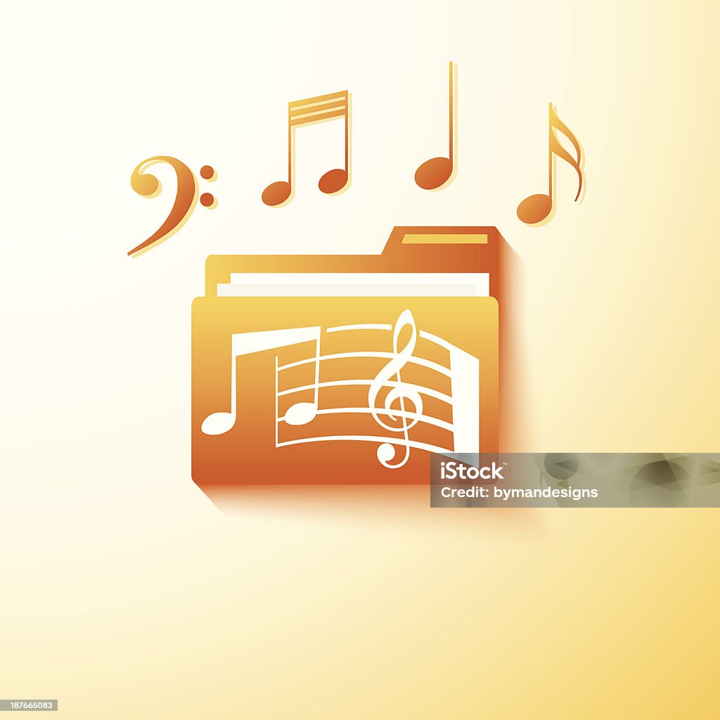 Music Notes File Folder Musical Notes Folder Stock Illustration - Download Image Now - Abstract ...
