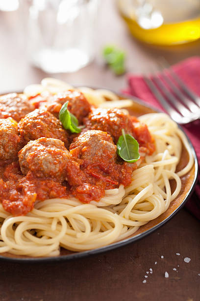 istock spaghetti with meatballs in tomato sauce 187666713