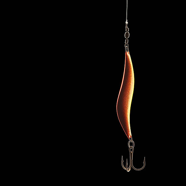 Fishing lure isolated on black with clipping path stock photo