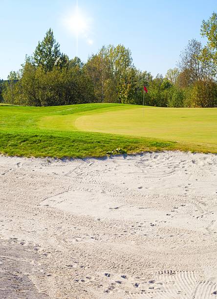 istock Golf course landscape view, field and sand bunker 187671961