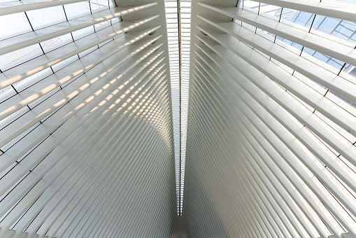 New York, USA - July 17, 2023: The Westfield World Trade Center is also known as Oculus. Shopping center of the World Trade Center complex in Manhattan, New York