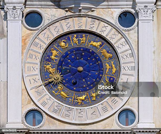 San Marco Astrology Clock Stock Photo - Download Image Now - Ancient, Antique, Aquarius - Astrology Sign