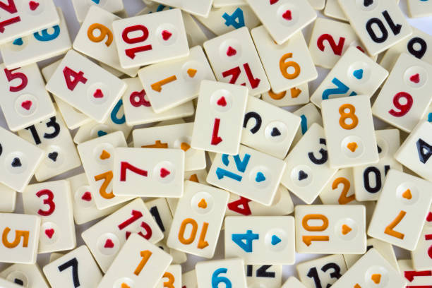 gry planszowe - rummy leisure games number color image zdjęcia i obrazy z banku zdjęć