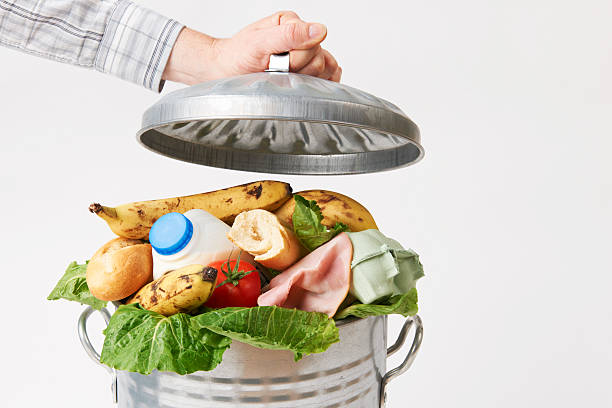 istock Hand Putting Lid On Garbage Can Full Of Waste Food 187675666