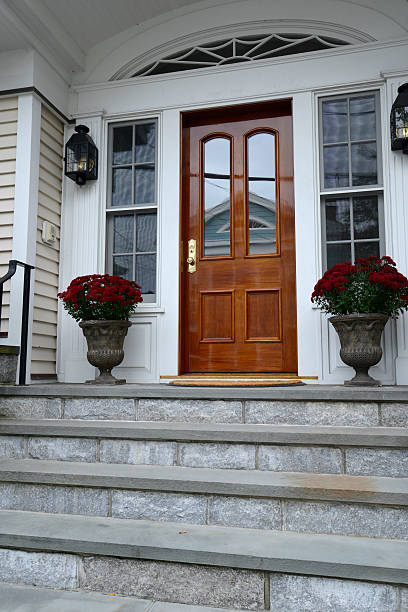 istock wood exterior door 187677905