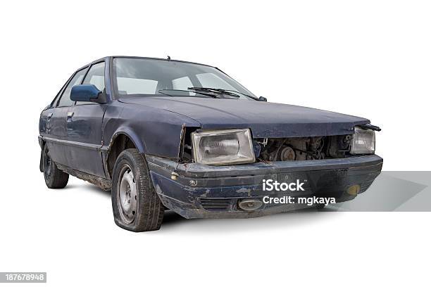 Old And Damaged Car Stock Photo - Download Image Now - Car, Garbage, Obsolete
