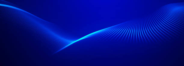 istock Digital technology background. Dynamic wave of glowing points. Futuristic background for presentation design. 3d rendering. 3d Widescreen. 1876801974