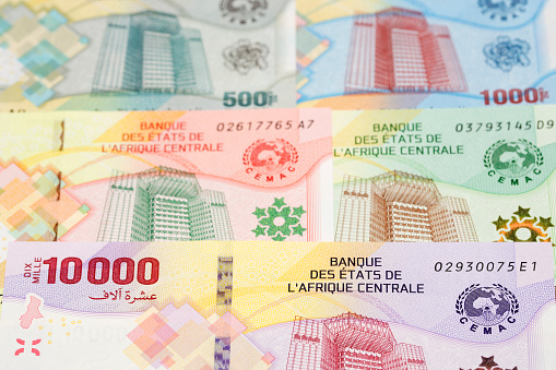 Central African CFA money - franc a business background