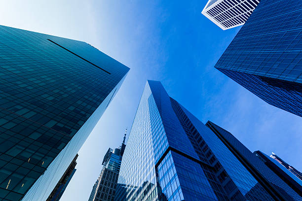 istock Downtown New York Blue Modern Office Buildings 187685440