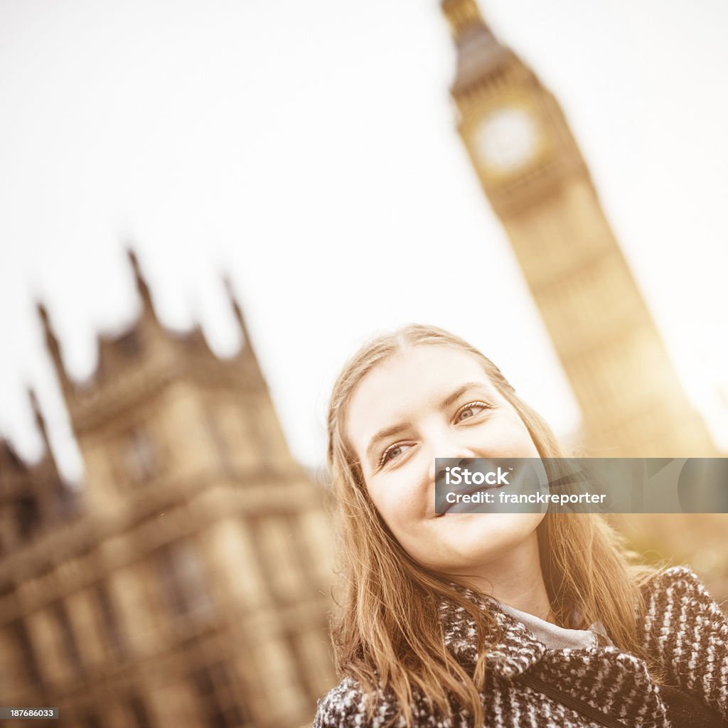 Lächelnd tourist in london - Lizenzfrei Betrachtung Stock-Foto