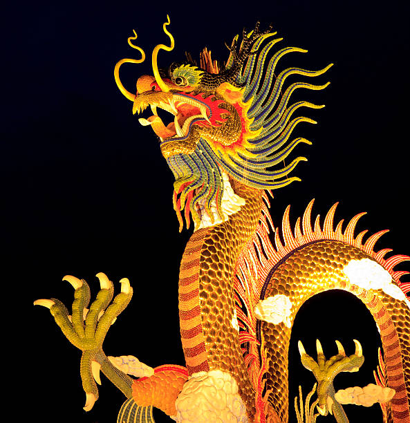 statue de dragon chinois - thailand animal asia bayonet photos et images de collection