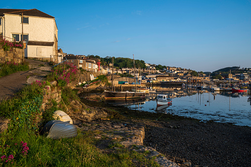 Newlyn Harbour, in Cornwall, early on a calm summers morning