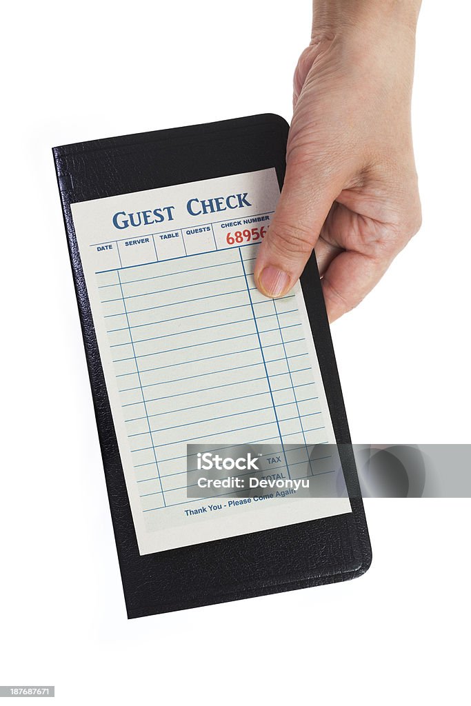 Blank Guest Check Blank Guest Check, concept of restaurant expense. Fake Guest Check, Blank Stock Photo