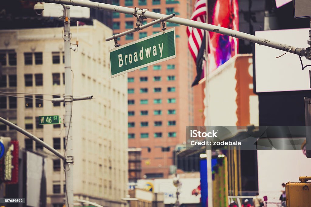 Sinal de rua Broadway no Times Square - Royalty-free Avenida Foto de stock