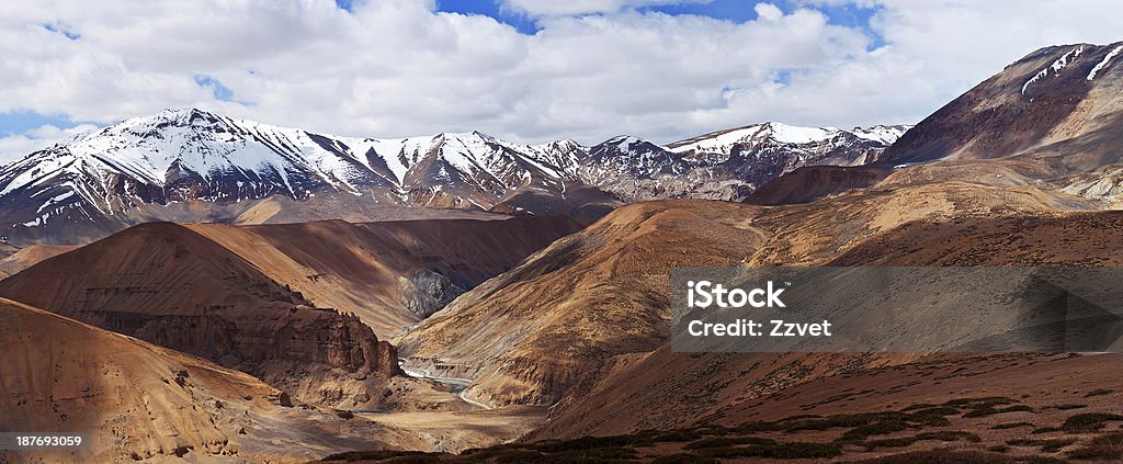 Mountain landscape in Ladakh Panorama of Mountain landscape in Ladakh, Jammu and Kashmir State, North India. Asia Stock Photo