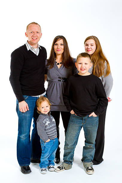istock Family of Five Isolated 187693230