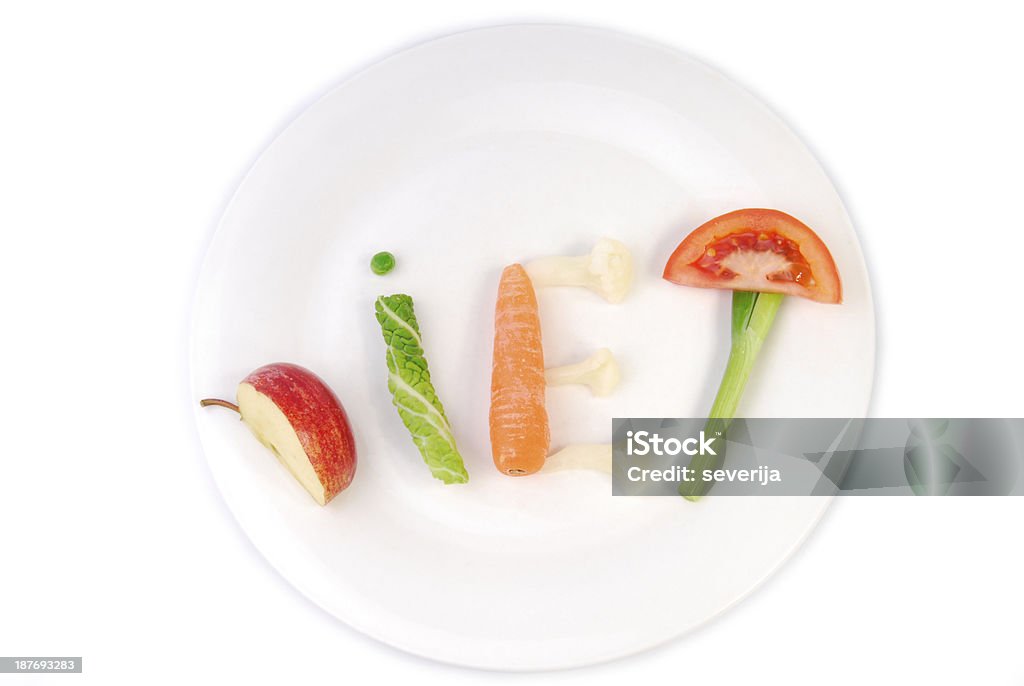 Palavra dieta feitas de legumes e frutas isolada no branco " - Foto de stock de Alimentar royalty-free