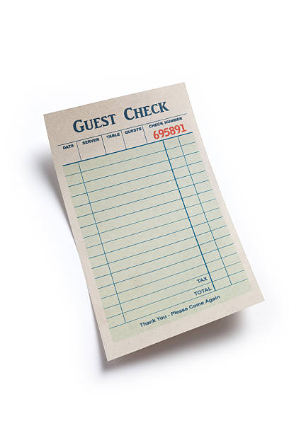 istock A blank guest check sitting on a white background 187693405